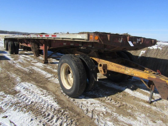 96 Inch Wide X 48 Ft. Long Spread Axle Flat Bed Semi Trailer