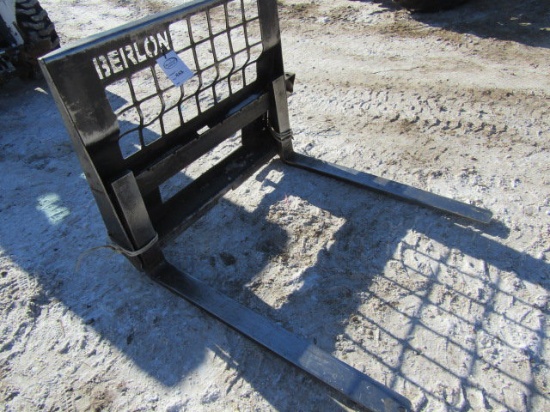 Berlon 48 Inch Skid Loader Mounted Pallet Forks