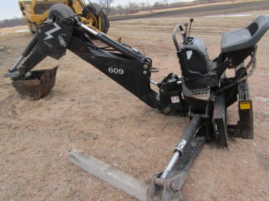 Melroe Model 609 Backhoe Attachment, Converted from Skid Loader Mountings t