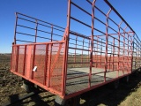 10 X 18 Ft. Steel Bale Throw Rack on MN 10 Ton Four Wheel Wagon, Ext. Pole