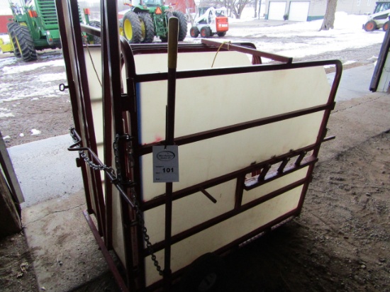 Portable Calf Working Chute on Transport with Head Gate & 2 Crowding Gates