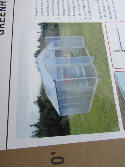 712-3273.  8ftx10ft. Twin Wall green house, tax