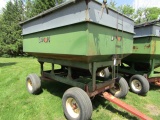 Dakon 250 Bushel +/- Gravity Box on Kewanee # 45 Four Wheel Wagon, Flotatio