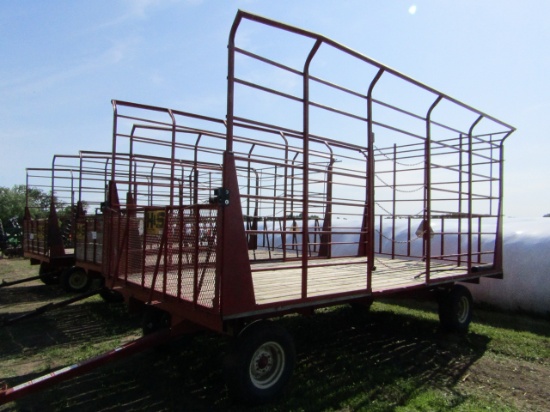 H&S 9 X 18 Ft. Steel Bale Throw Rack, Steel Beams, on H&S Model 408 Four Wh