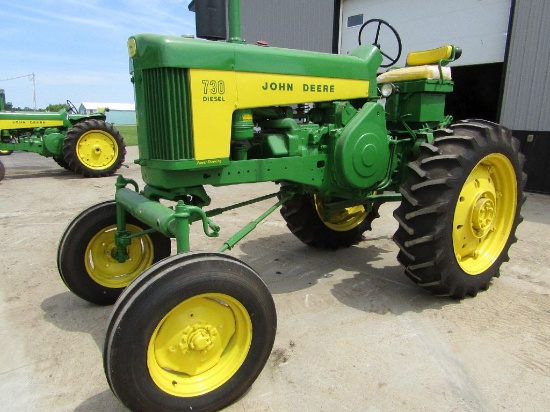 1958 John Deere Model 730 High Crop Diesel Tractor, New 15.5 X 38 Inch Rear