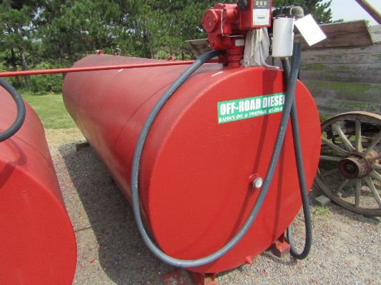 1000 Gallon Fuel Barrel with Tuthill Electric Meter Pump