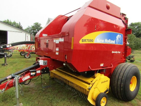 2012 New Holland Model BR 7090 Specialty Crop Round Baler, Net Wrap and Twi