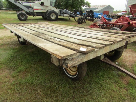 John Deere 953 Four Wheel Wagon with Older 16 FT. Wooden Flat Rack