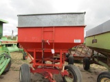 Kory Gravity Box with Extensions on Westendorf 4 Wheel Wagon