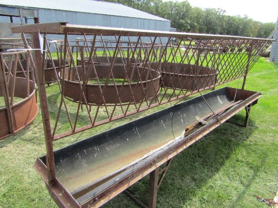 12 FT. Rubber Belt Feed Bunk With Hay Feeder