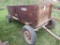 Geo. A. Clark Wooden Grain Box on Shop Built Rubber Tired Wagon, Stored Ins