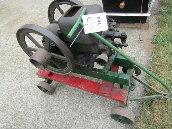 John Deere 1.5 HP Gas Engine on Truck, Running Con.