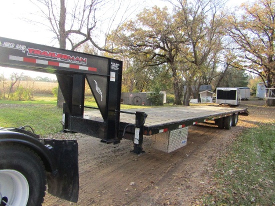 2013 Trailer-Man 38 FT. 5th Wheel Flat Bed Trailer Tandem Duals 12000# Axels