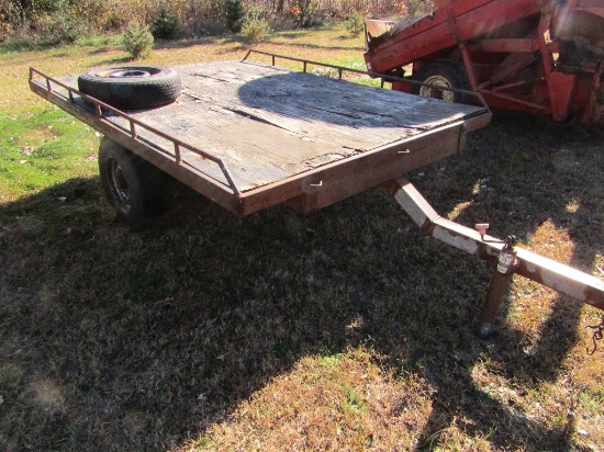 6 FT X 8 FT Single Axle Flat Bed Utility Trailer with Spare and Wheel (No Registration)