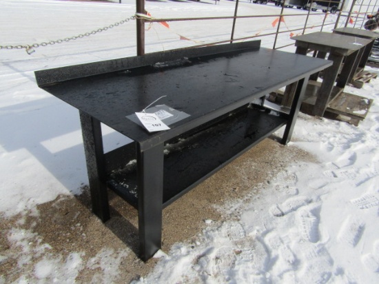 700-3007. 29.5 Inch X 90 Inch HD Steel Work Bench with Shelf, Taxable Item