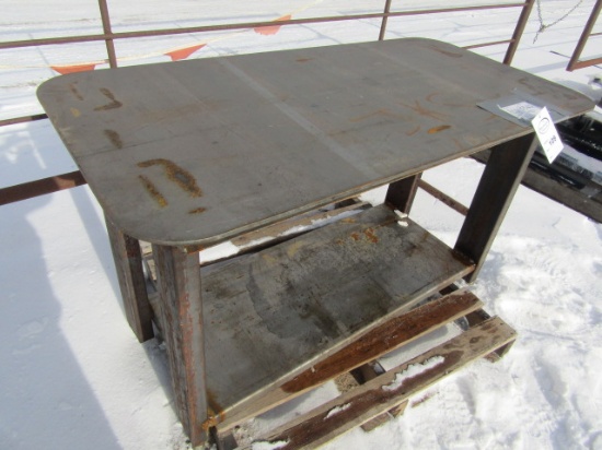 700-3062. 29 Inch X 57 Inch HD Steel Welding Table with Shelf, Taxable Item