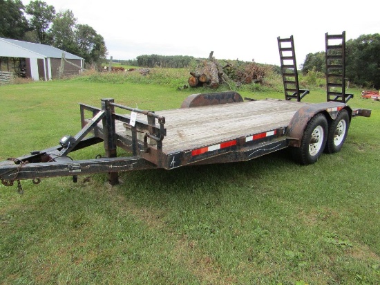 2003 ABU 17 FT. Tandem Axle Skid Loader Trailer, Ramps, 78 Inch Inside Fend