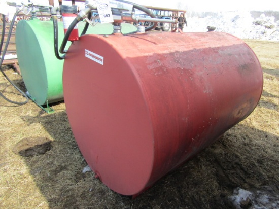 500 Gallon Fuel Barrel ( Red) with Electric Pump