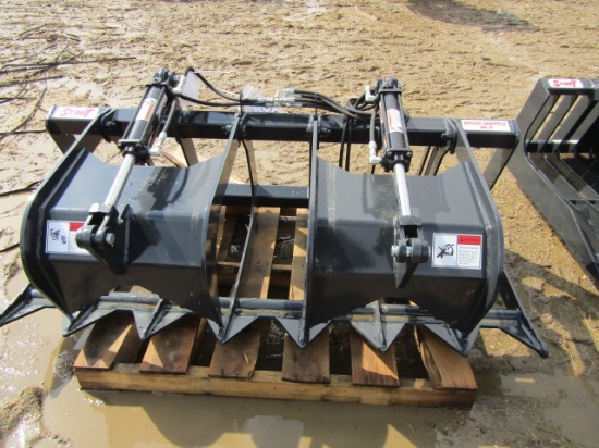 291-545, Stout 66-9 Skid Loader Brush / Rock Bucket with Double Cylinder Hy