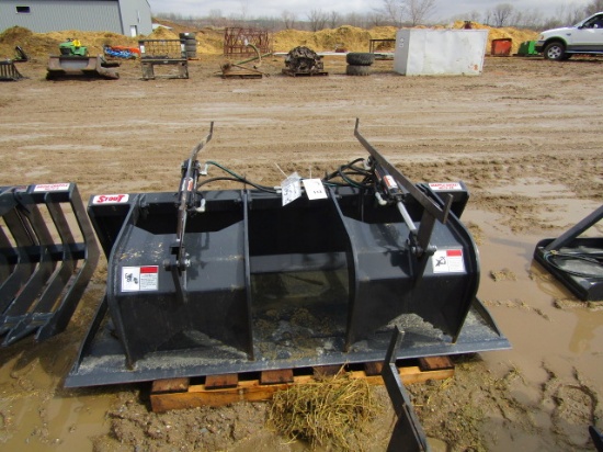 291-548. Stout 72-FB Flat Bucket with Double Cylinder Hyd. Grapple, Tax