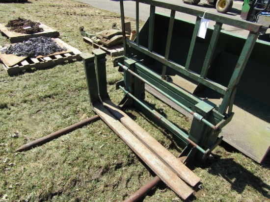 Bracket Frame that Fits Shur-Lock Bucket System with 2 Prong Bale Spear and