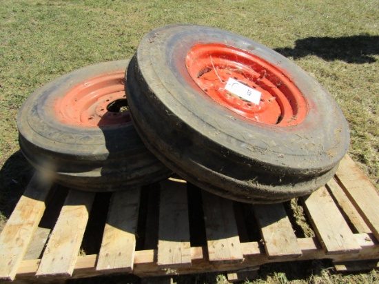 2 7.50 X 16 Front Tractor Tires on Allis Rims