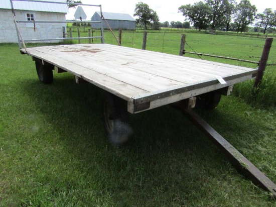 8 X 15 FT. Wooded Flat Rack on MN Four Wheel Wagon