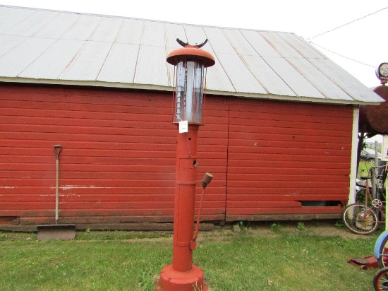 Ottowa Visible Gas Pump, No Globe, Stored Outdoors, Mounted on Cement Platf