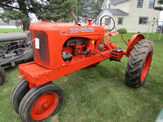 Allis Chalmers Model WC, Narrow Front, Pulley, Older Restoration, Not Runni