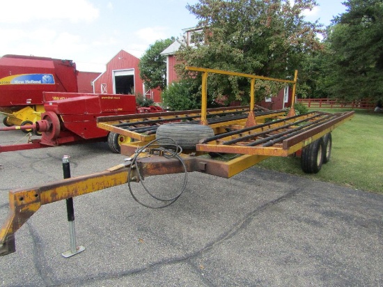 Good Shop Built Tandem Axle Side Dumping Round Bale Trailer, HD Axles, Can
