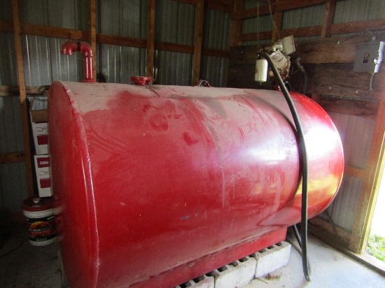 Nice 500 Gallon Fuel Barrel with Gas Boy Electric Meter Pump, Stored Inside