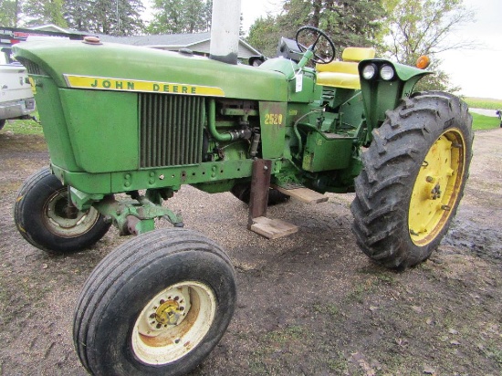 1969 John Deere Model 2520 Gas Tractor, JD Wide Front, JD 3 Point, New 15.5