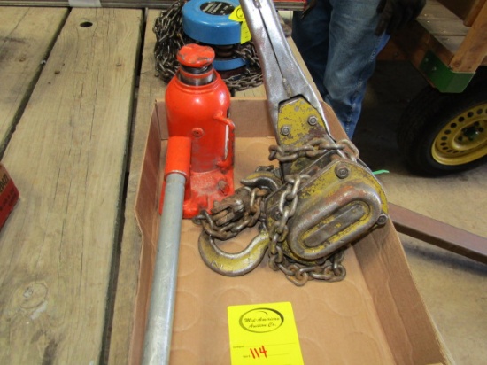 Jet One Ton Hydraulic Jack & ¾ Ton Hand Ratchet Hoist