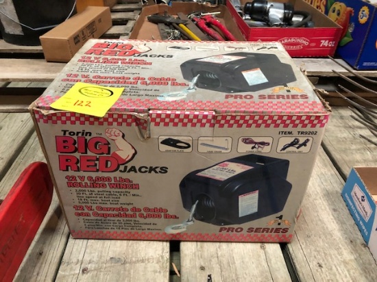 Big Red 12 Volt 6000 LB Rolling Winch in Box