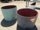 282-581. (2) Round Steel Open End Circles, 33 and 40 Inch Diameter, Sales Tax Applies