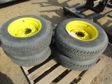 282-666. (4 ) 205-75-14 Tires on 6 Bolt Implement Rims, Your Bid is for the Lot, Sales Tax Applies