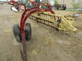 202-482. New Holland Model 260 Right Hand Delivery Rake, Hitch Wheel, Rubber Mounted Teeth
