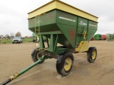 207-337. Demco Gravity Box with Metal Extensions, Ladder, on HD Wagon, 10.00 X 20 Tires