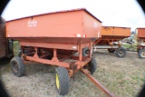 264-484. Ficklin Gravity Box on MN 7 Ton Four Wheel Wagon