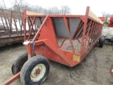 121. Notch, 20 FT. Tricycle Front Bunk Feeder Wagon, Extension Pole, Green Chop Pans