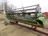184. John Deere Model 918 Bean Head, Poly Snouts, Hyd. Fore And Aft., Newer Poly Liner, Nice Cond.  