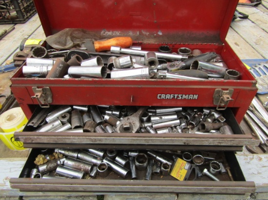 799. Craftsman Tool Box with Several Misc. Sockets & Breakers