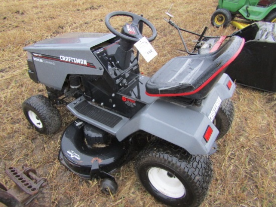 102.  Craftsman 14 H.P. Riding Lawn Tractor, 42 Inch Mower Deck, Wheel Weig