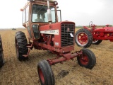 158. 1971 IH Model 656 Gas Tractor, QT-1 Cab, Wide Front, Wheel Weights, 16