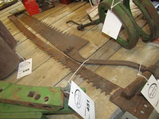 449. 202- Ice Saw & 2 Man Saw, For the Pair / Tax