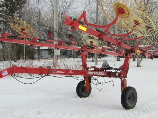Bush Hog Hay Maker BSR 12 Wheel V Rake on Hydraulic Cart
