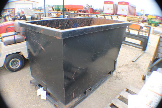 387. 330- Metal Dumpster with Pallet Fork Slides, Tax