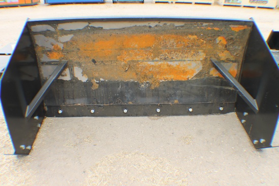 424. 413 Unused 6 FT. Snow Pusher with Skid Loader Back Plate, Tax