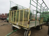 787. 341-788, 9 X 18 Steel Bale Thrower Rack on Tandem Axle Wagon, T/ST3