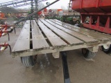 801. 422-1096, 8 X 18 FT. Wood Flat Rack on MN 12 Ton Tandem Axle Wagon, T/